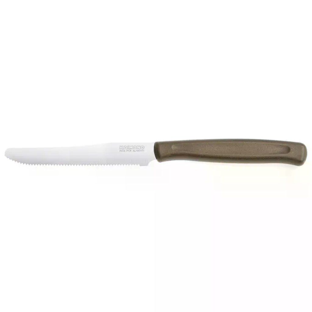 KAIMANO – Set di 6 coltelli da tavola seghettati marroni