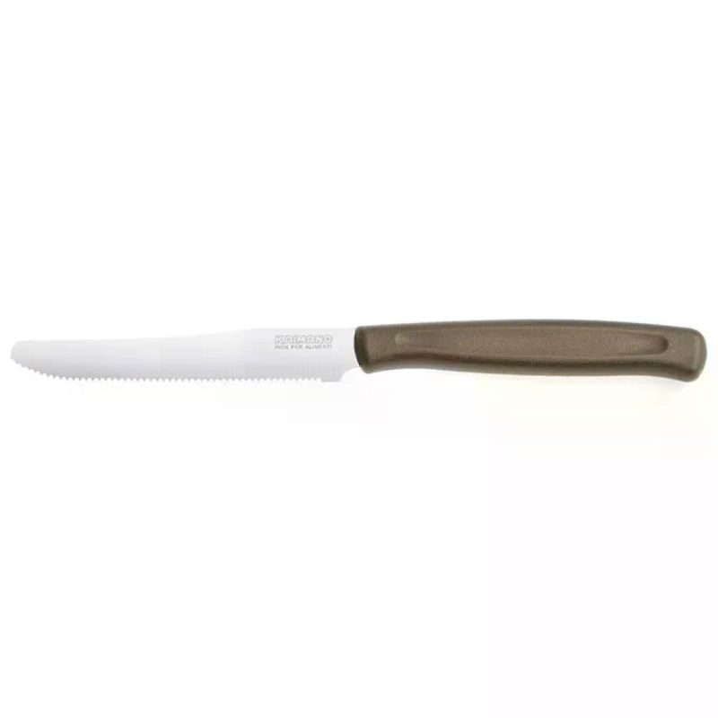 KAIMANO – Set di 6 coltelli da tavola seghettati marroni