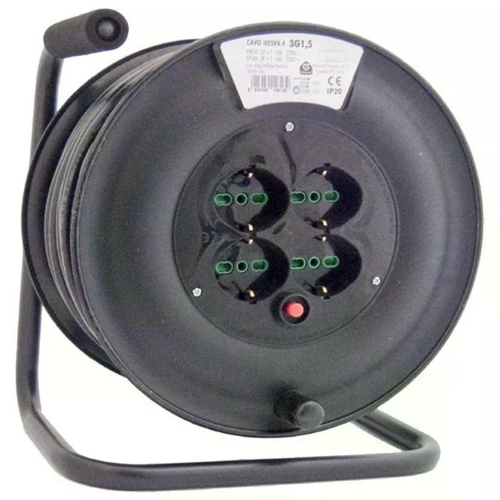FME Fanton Ondino Avvolgicavo 15 m, 4 prese, 3G1,5 mm², IP44 FME Fanton Ondino Avvolgicavo 15 m, 4 prese, 3G1,5 mm², IP44