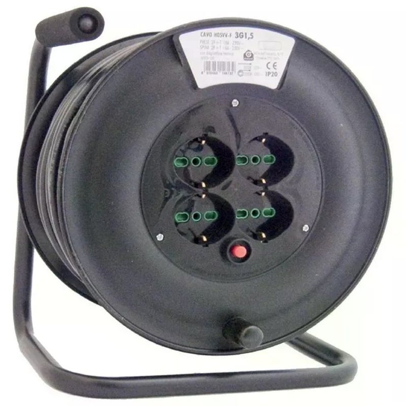FME Fanton Ondino Avvolgicavo 15 m, 4 prese, 3G1,5 mm², IP44 FME Fanton Ondino Avvolgicavo 15 m, 4 prese, 3G1,5 mm², IP44