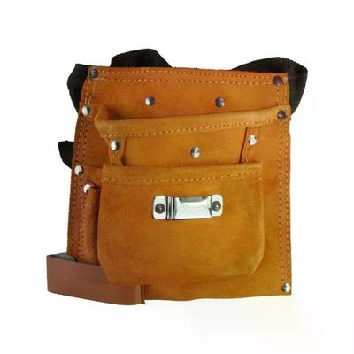 ALTE 03495 Borsa da Carpentiere in Crosta Bovina, 3 Tasche e Cintura Regolabile