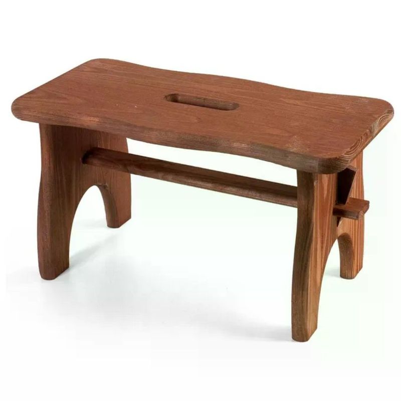 Meeting Sgabello Maxi in Betulla, Legno Scuro, 39 × 19 × 21 cm