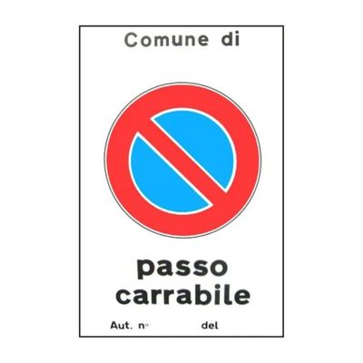 YEPPON Cartello Passo Carrabile Catarifrangente 25 x 45 cm