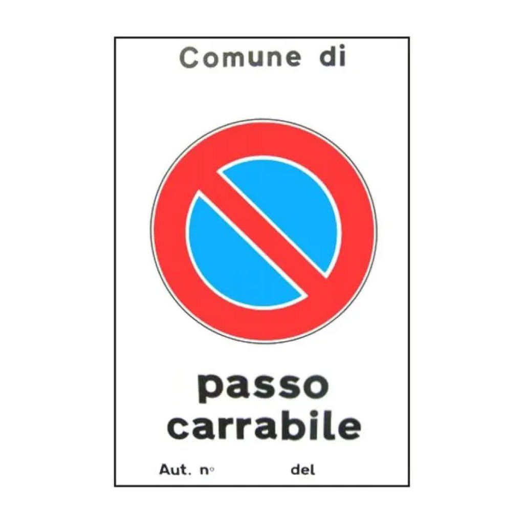 YEPPON Cartello Passo Carrabile Catarifrangente in Alluminio 25 x 45 cm