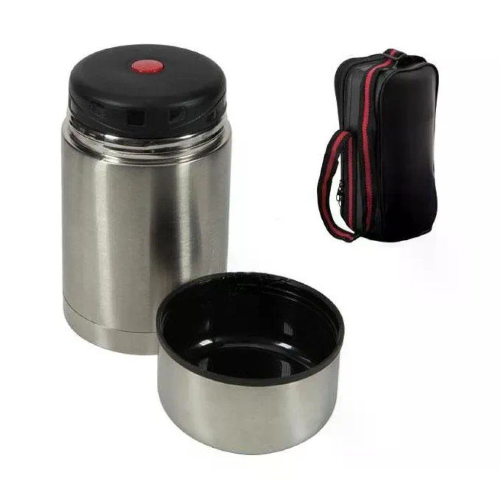 ILSA Portavivande Termico in Acciaio Inox 18/10, 1 L, Nero