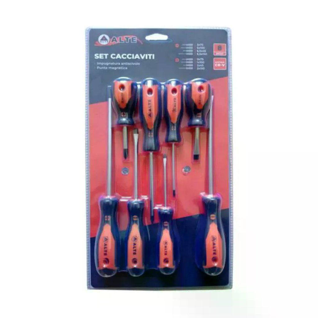 ALTE Set di 8 Cacciaviti con Punte Magnetiche ALTE Set di 8 Cacciaviti con Punte Magnetiche