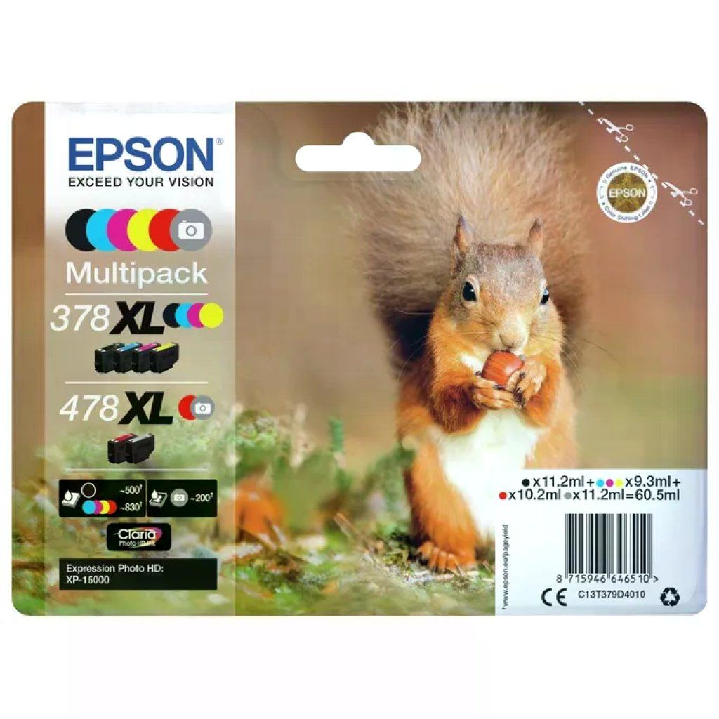 Epson Squirrel Multipack 6 Cartucce Originali 378XL/478XL