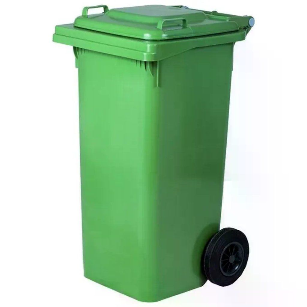 VIGOR-BLINKY Bidone per Raccolta Differenziata 120 L Verde con Ruote