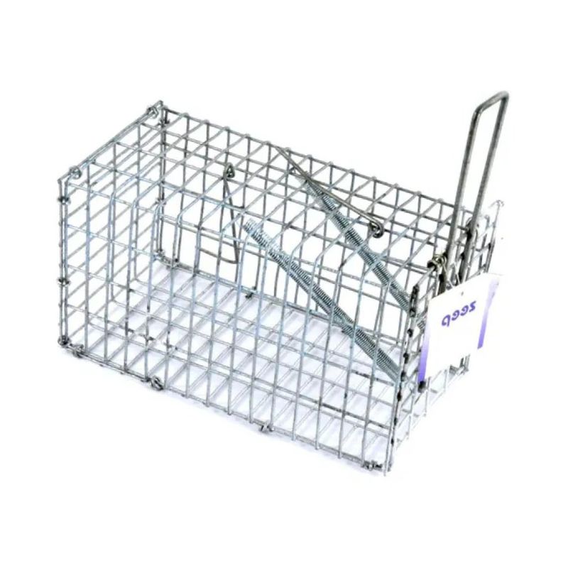 ZEEP Trappola per topi a gabbia in acciaio zincato, 20 × 10 × 10 cm
