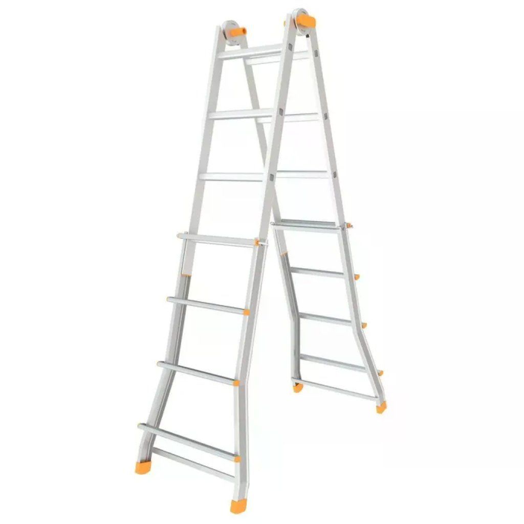 Colombo PRATIC Scala Trasformabile 5+5 Gradini, Altezza Massima 4,6 m