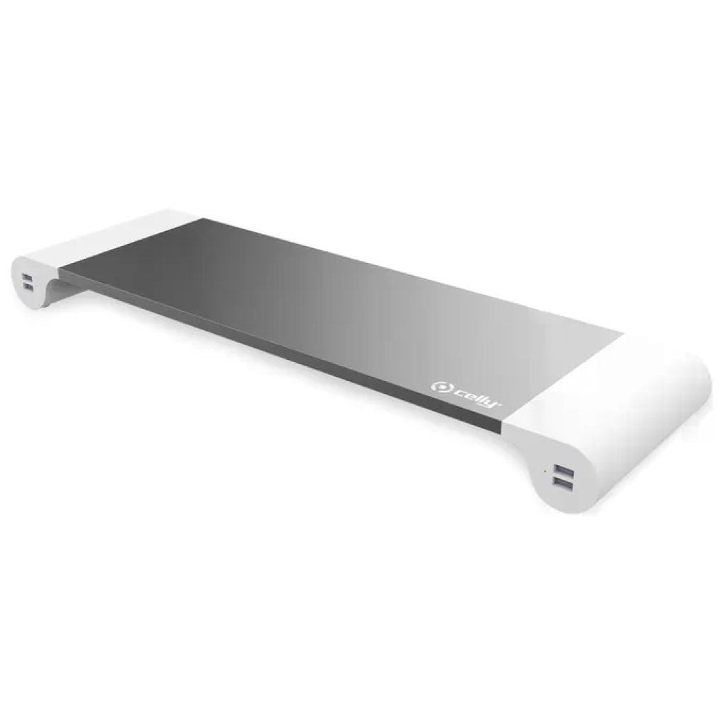 Celly SW Desk Hub: supporto monitor con 4 porte USB-A, bianco Celly SW Desk Hub: supporto monitor con 4 porte USB-A, bianco