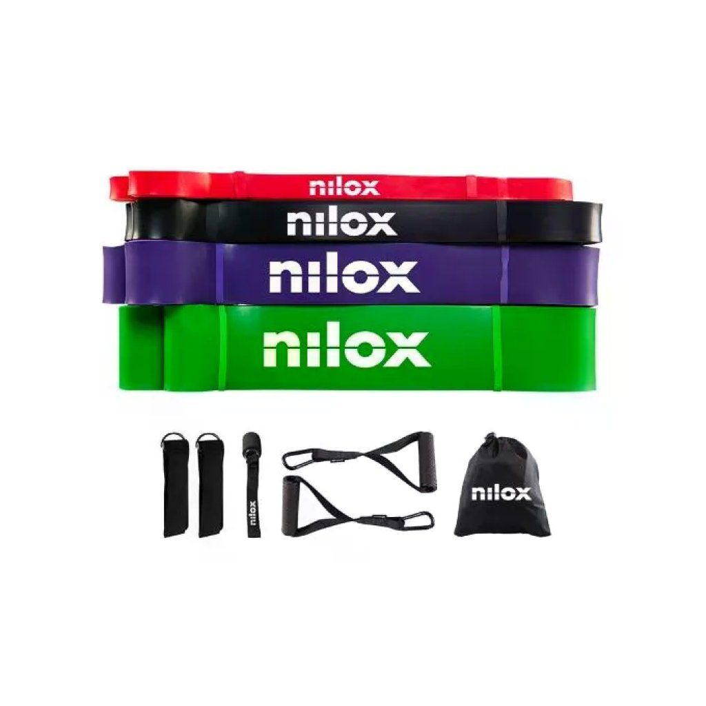 Nilox Set Bande Elastiche Fitness con Accessori Nilox Set Bande Elastiche Fitness con Accessori