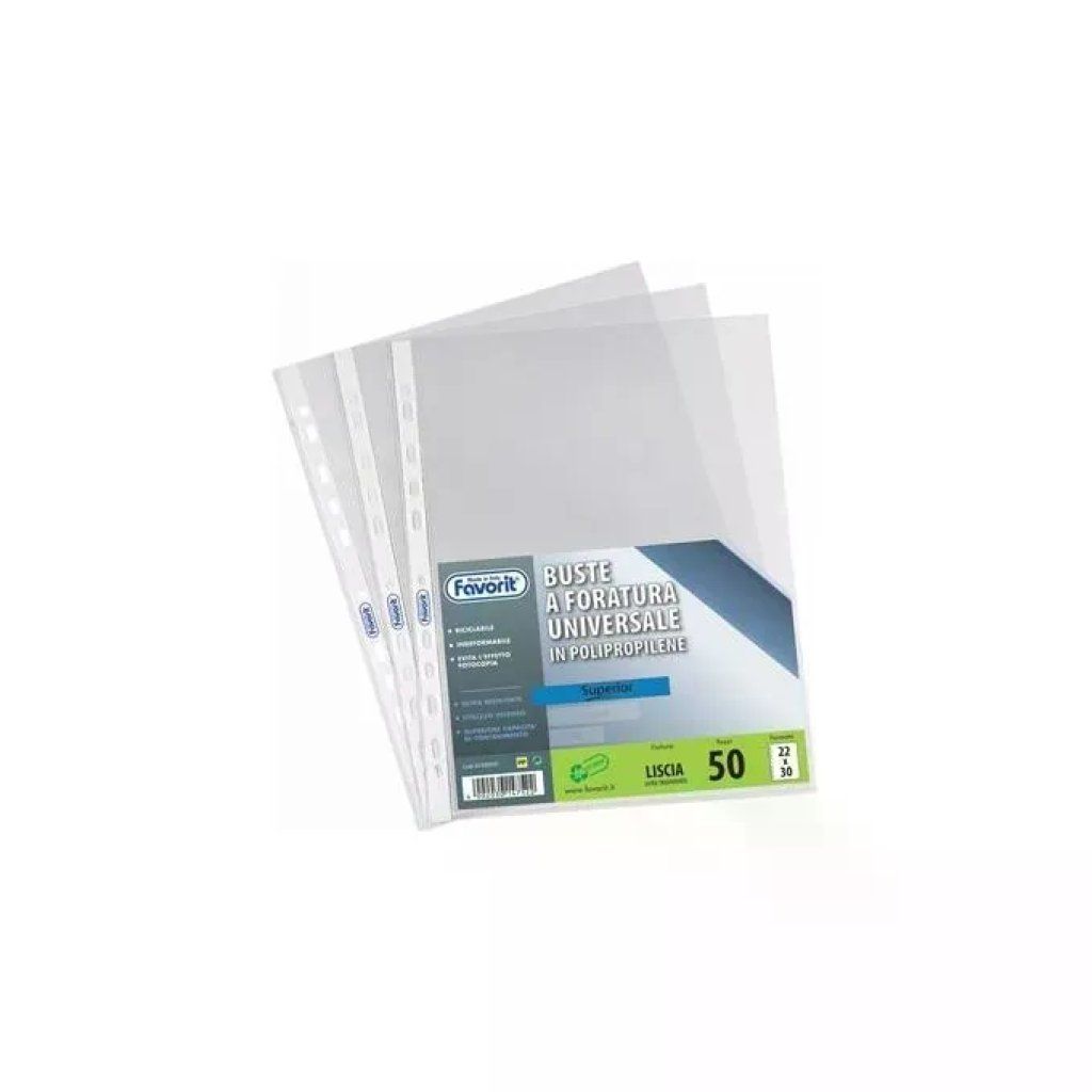 Favorit Superior – Buste trasparenti a foratura universale B3, 35 × 50 cm, 10 pezzi Favorit Superior – Buste trasparenti a foratura universale B3, 35 × 50 cm, 10 pezzi