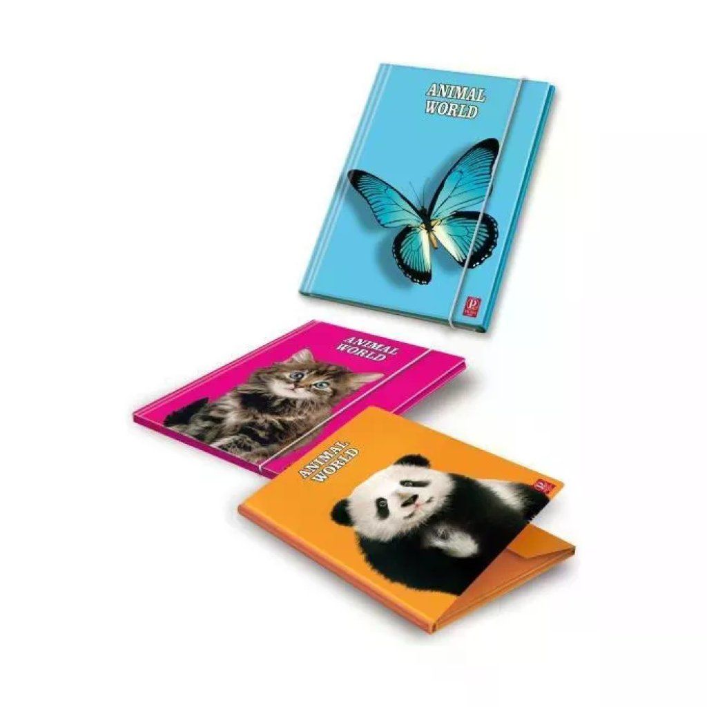 Pigna Animal World – Set 6 cartelle a 3 lembi con elastico Pigna Animal World – Set 6 cartelle a 3 lembi con elastico