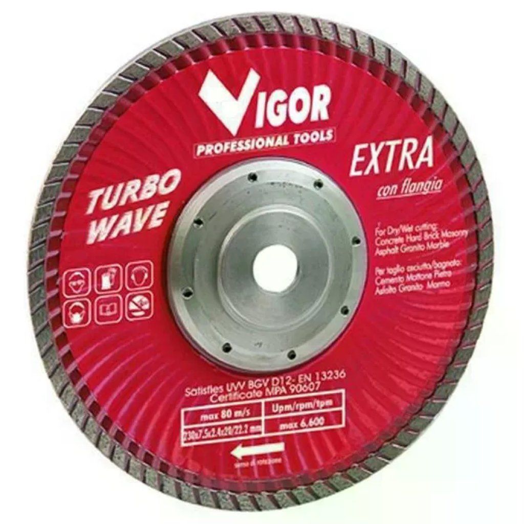 VIGOR-BLINKY VIGOR Turbo-Wave Extra Rosso – Disco diamantato 230 mm VIGOR-BLINKY VIGOR Turbo-Wave Extra Rosso – Disco diamantato 230 mm
