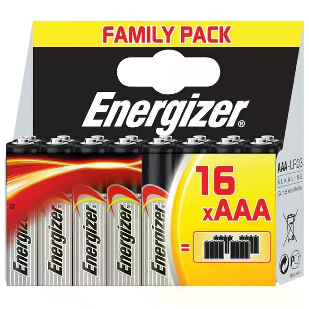 Energizer Pile Alcaline AAA Ministilo 1,5 V – Confezione da 16 Energizer Pile Alcaline AAA Ministilo 1,5 V – Confezione da 16