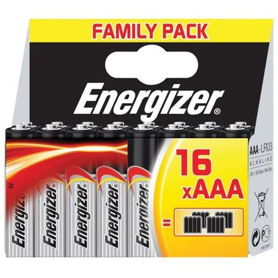 Energizer Pile Alcaline AAA 1,5 V – Confezione da 16