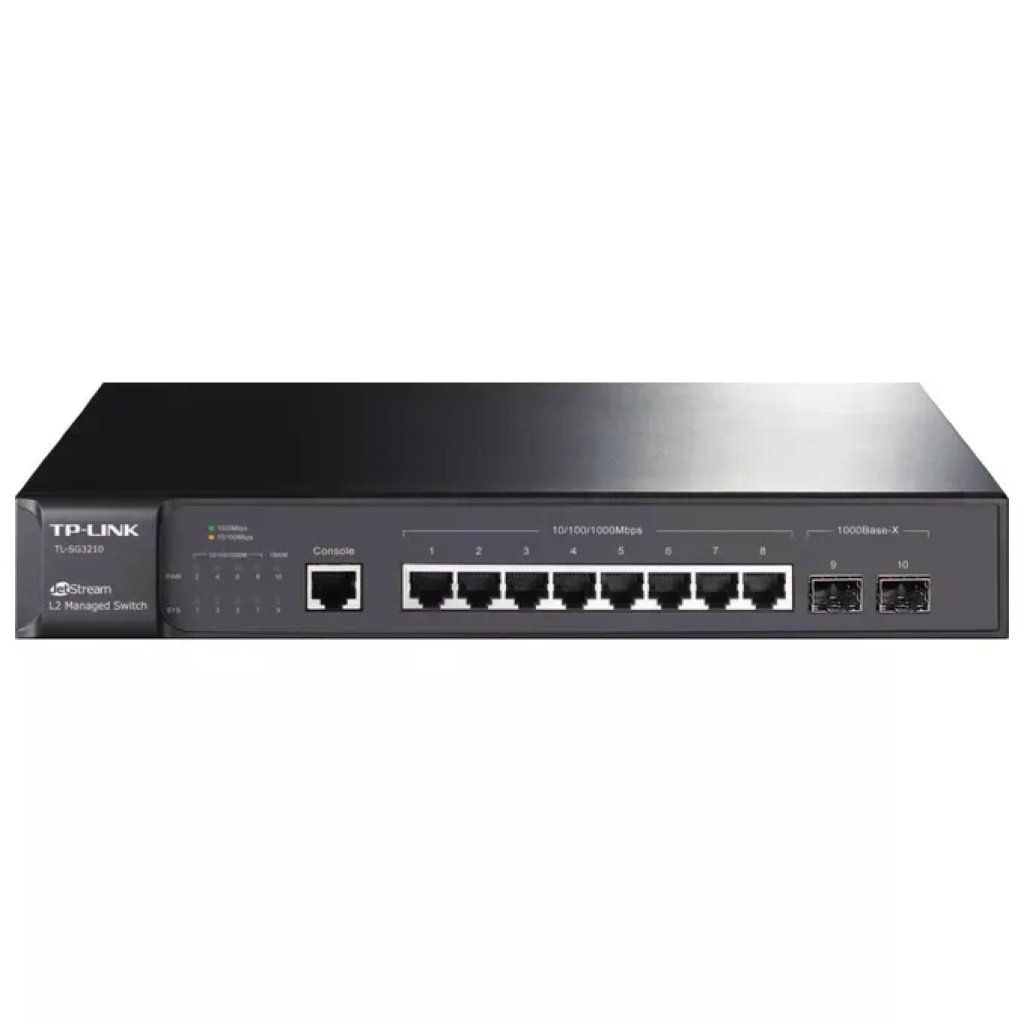 TP-Link TL-SG3210 Switch Gestito L2 8 Porte Gigabit Ethernet 10-100-1000 2 Slot SFP QoS VLAN colore Nero