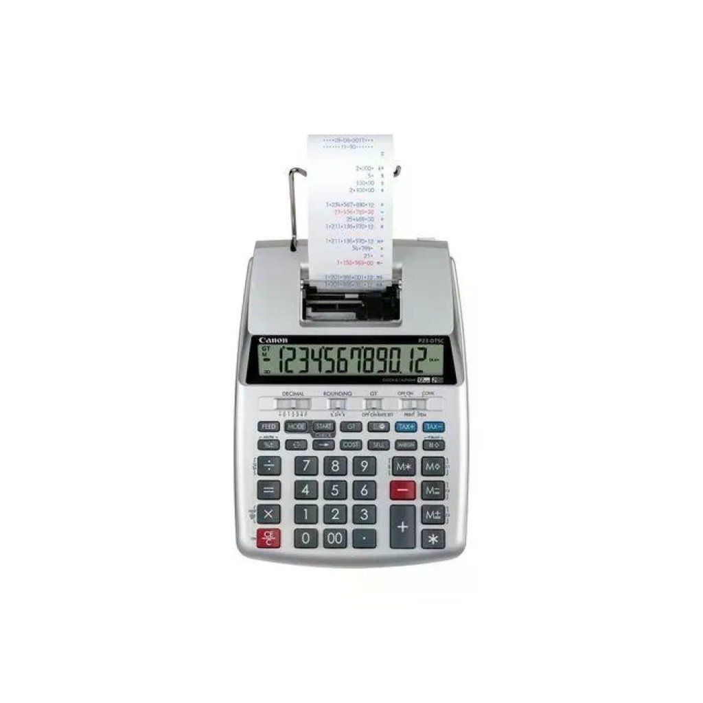 Canon P23-DTSC Calcolatrice Scrivente da Tavolo, 12 Cifre, Stampa a 2 Colori, Argento Canon P23-DTSC Calcolatrice Scrivente da Tavolo, 12 Cifre, Stampa a 2 Colori, Argento