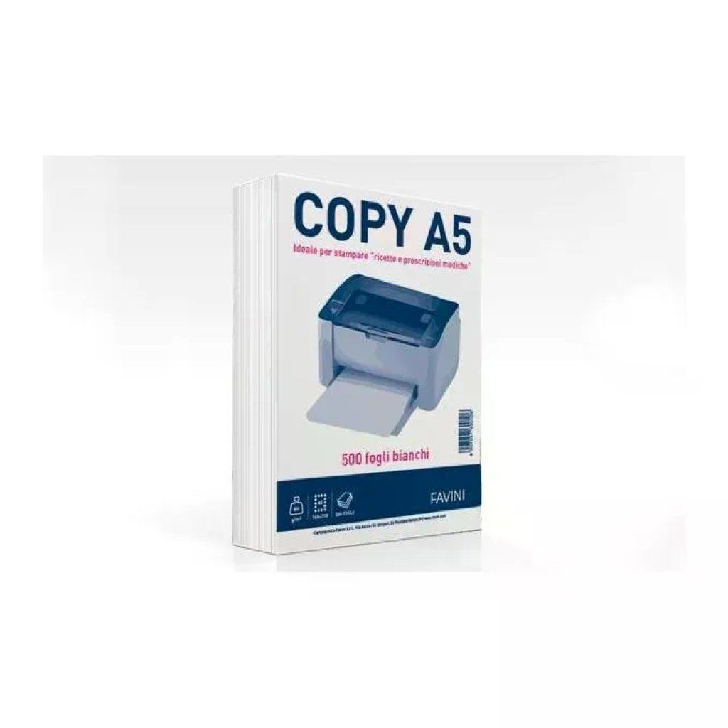 CARTOTECNICA FAVINI Favini A620505 Carta Copy A5 80 g-m² 500 fogli colore Bianco