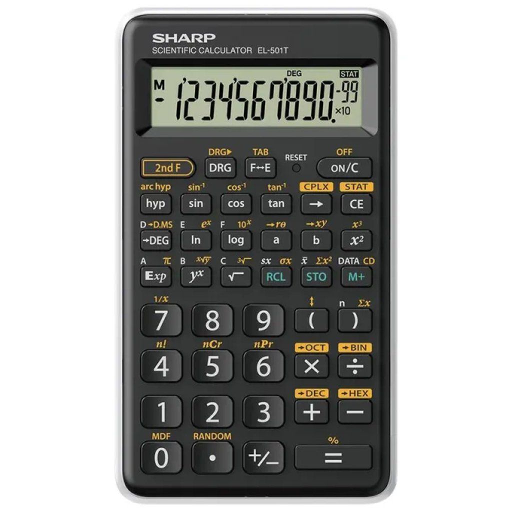 Sharp EL-501T Calcolatrice scientifica bianca, 146 funzioni