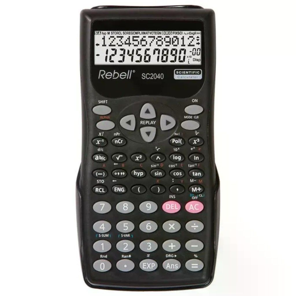 Rebell SC2040 Calcolatrice Scientifica Tascabile, 240 Funzioni, Display LCD a 2 Righe, 12 Cifre, Nero Rebell SC2040 Calcolatrice Scientifica Tascabile, 240 Funzioni, Display LCD a 2 Righe, 12 Cifre, Nero