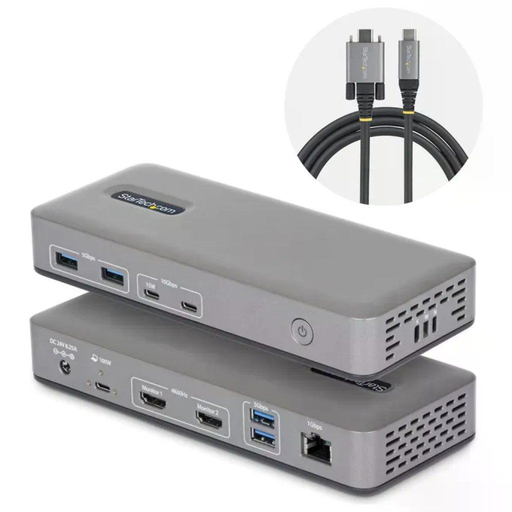 StarTech.com Docking Station USB-C Dual Monitor HDMI 4K 60Hz, 100W, Ethernet 1GbE StarTech.com Docking Station USB-C Dual Monitor HDMI 4K 60Hz, 100W, Ethernet 1GbE