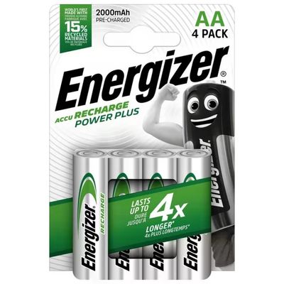 Energizer Power Plus AA 2000 mAh – Pile Ricaricabili NiMH, Confezione da 4 Energizer Power Plus AA 2000 mAh – Pile Ricaricabili NiMH, Confezione da 4