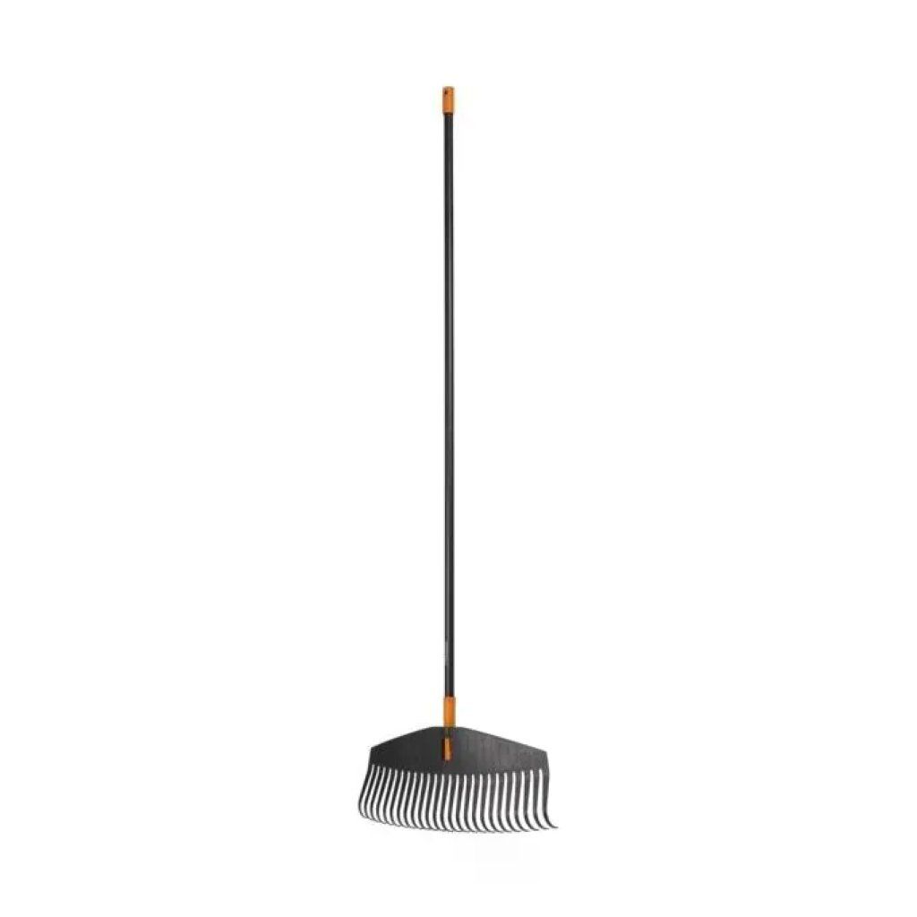 Fiskars Solid 1003465 – Scopa per Foglie 25 Denti, Manico in Alluminio 175 cm