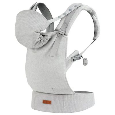 MoMi FLOW COLLET Marsupio Ergonomico Nero per Bambini 3-48 Mesi, 4-20 kg