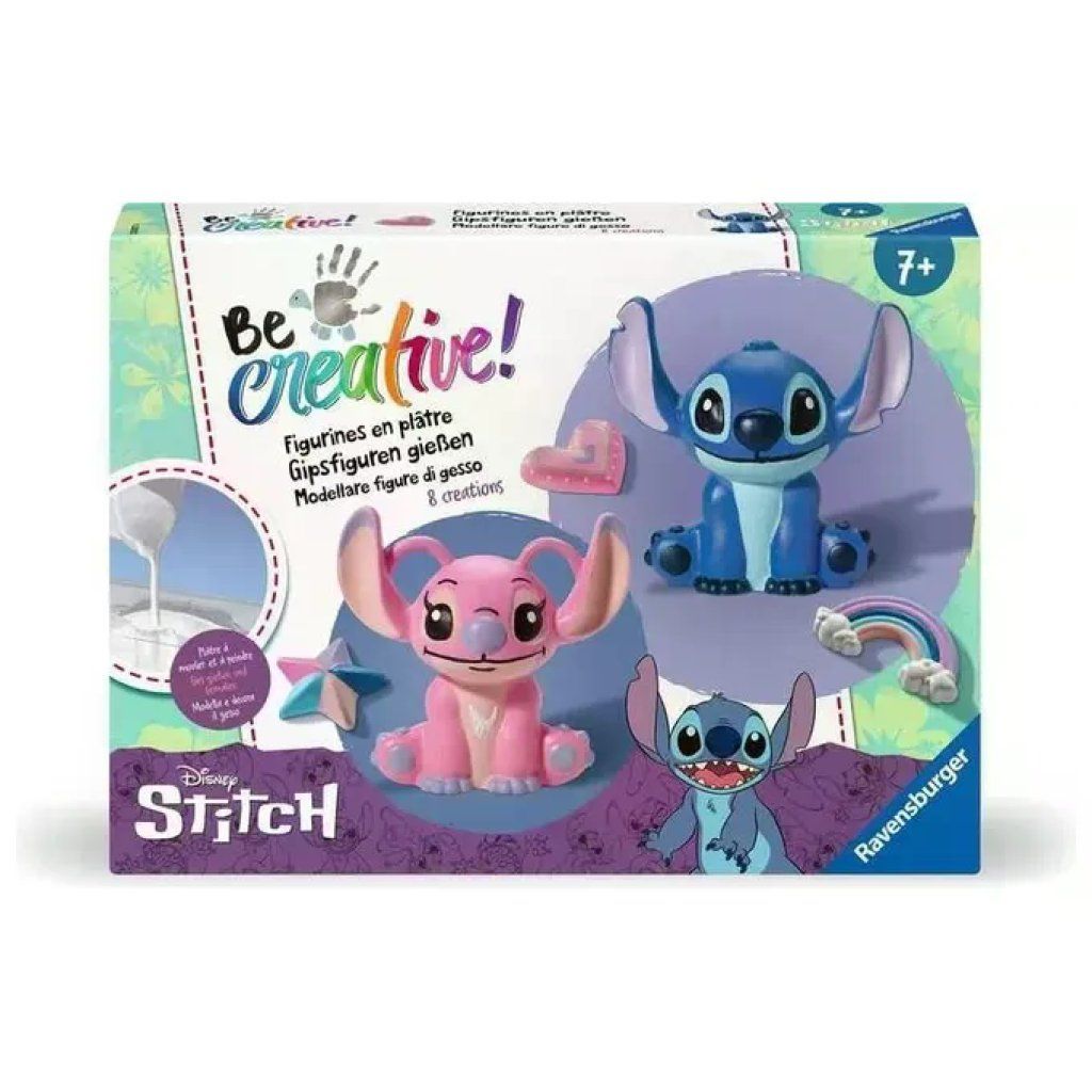 Ravensburger 23877 Be Creative Kit Creazioni in Gesso Stitch Disney 8 Miniature colore Multicolore