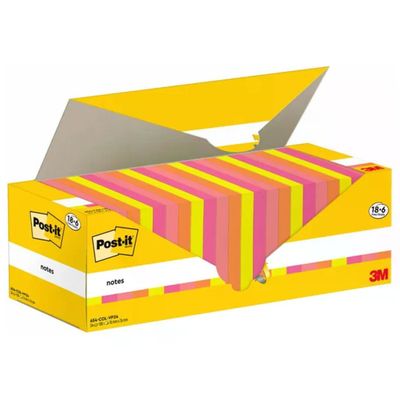 Post-it Super Sticky 654-COL-VP24, 24 blocchi da 90 fogli, 76 x 76 mm, colori assortiti
