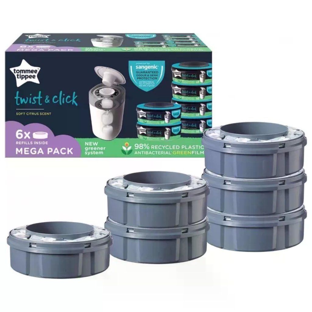 Tommee Tippee Twist & Click Sangenic – 6 Ricariche Antibatteriche GREENFILM