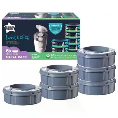 Tommee Tippee Twist & Click Sangenic – 6 Ricariche Antibatteriche GREENFILM