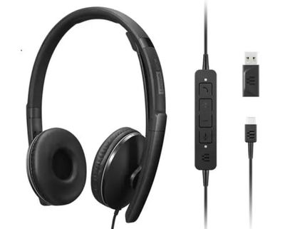 Lenovo Cuffie Over-Ear USB-C con ANC e Microfono, Nere Lenovo Cuffie Over-Ear USB-C con ANC e Microfono, Nere