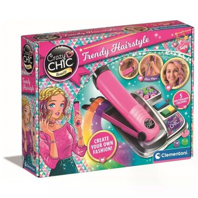 Clementoni Crazy Chic Trendy Hairstyle – Kit per colorare e decorare i capelli