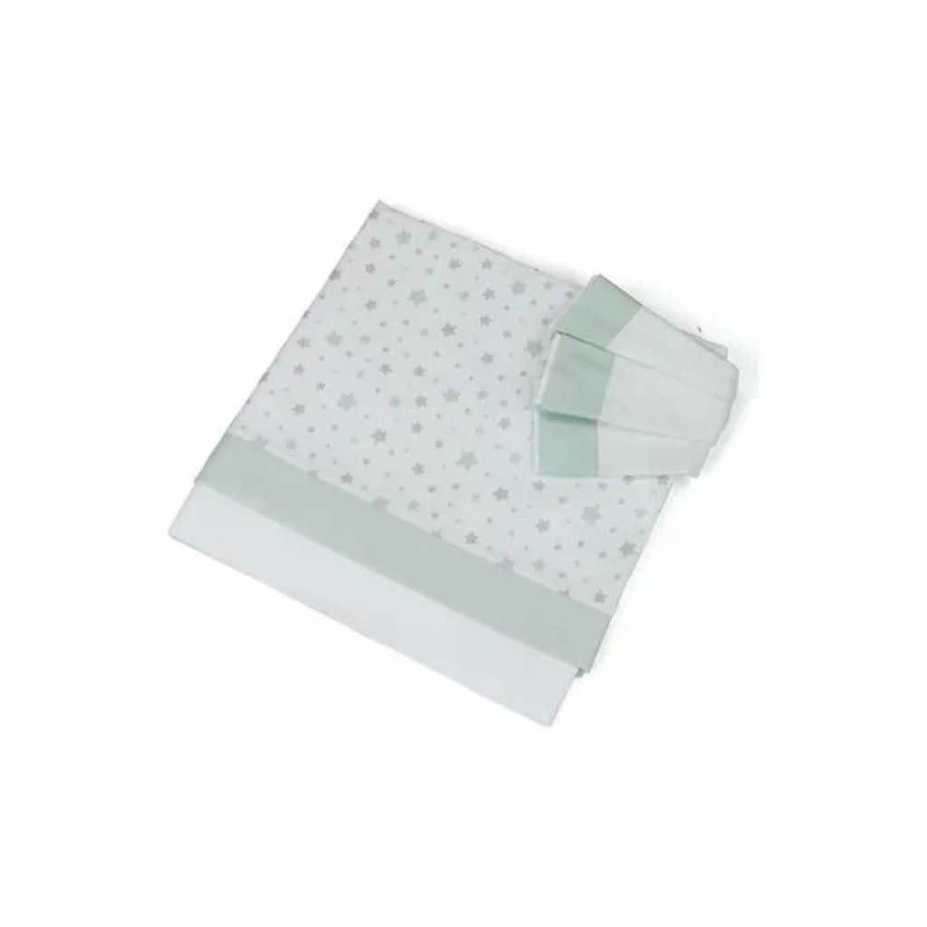 Baby Idea Set Lenzuolino 3 Pezzi per Culla in Cotone Verde