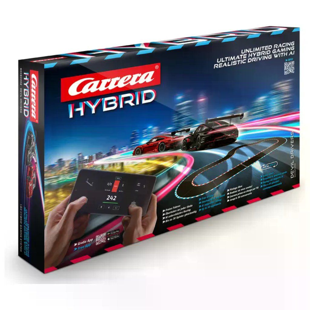 Carrera 50050002 Hybrid Devil Drivers Set da corsa ibrido 2.4 GHz 6.09 m 1:50 colore Nero Blu Giallo