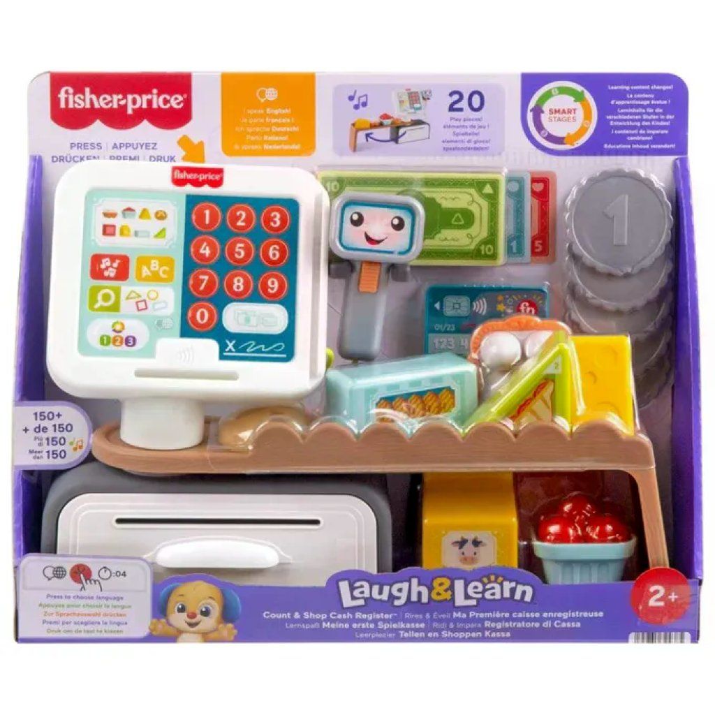 FISHER PRICE Fisher-Price Laugh & Learn Registratore di Cassa Interattivo con 20 Accessori, 2+ Anni FISHER PRICE Fisher-Price Laugh & Learn Registratore di Cassa Interattivo con 20 Accessori, 2+ Anni