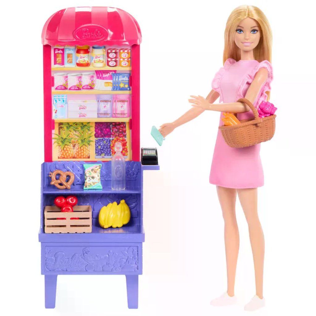 Barbie Malibu al Mercato – Playset con Bambola e 11 Accessori JCT05