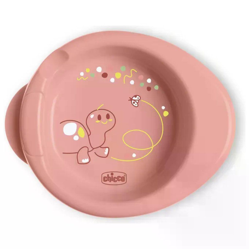 Chicco Warmy Piatto Termico Rosa con Base Antiscivolo, 6m+