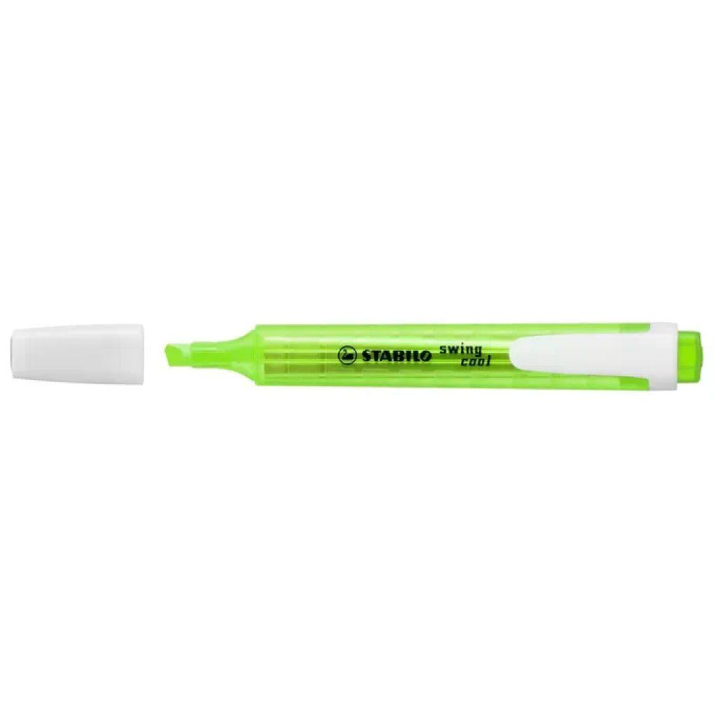 STABILO Swing Cool Evidenziatori Verdi, Punta a Scalpello 1–4 mm, Confezione da 10