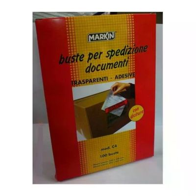 Markin C4 – 100 buste adesive trasparenti per spedizione documenti, 32,2 × 22,5 cm