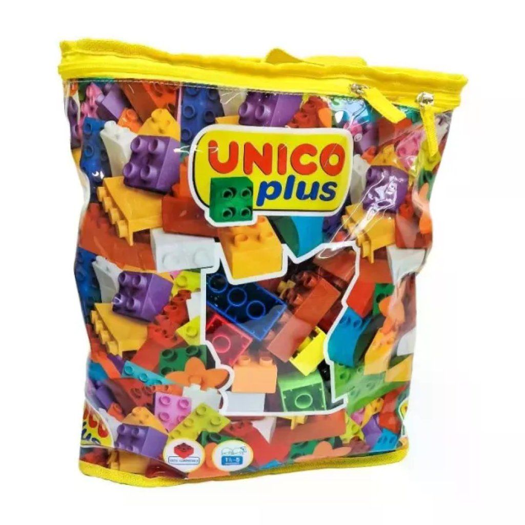 Androni Unico Plus – Set da 110 Mattoncini Colorati con Sacca