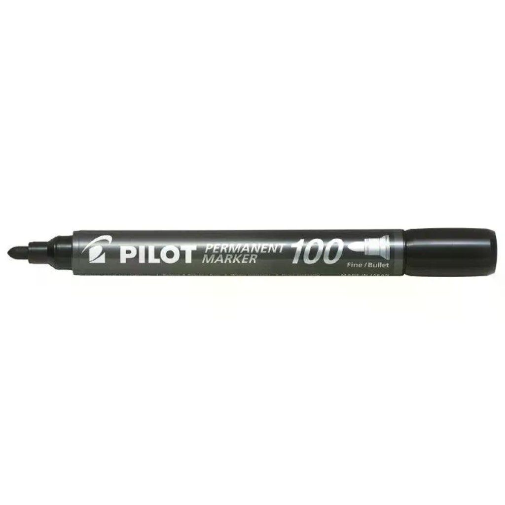 Pilot SCA 100 – Confezione da 12 marcatori permanenti neri, punta tonda 1 mm