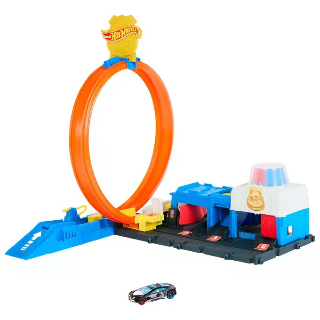 Hot Wheels City Super Commissariato di Polizia con Pista e Auto 1:64