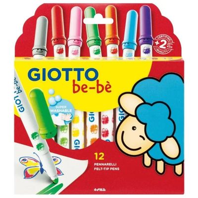 Giotto Bebè Super Pennarelli per Bambini, 12 Colori Giotto Bebè Super Pennarelli per Bambini, 12 Colori