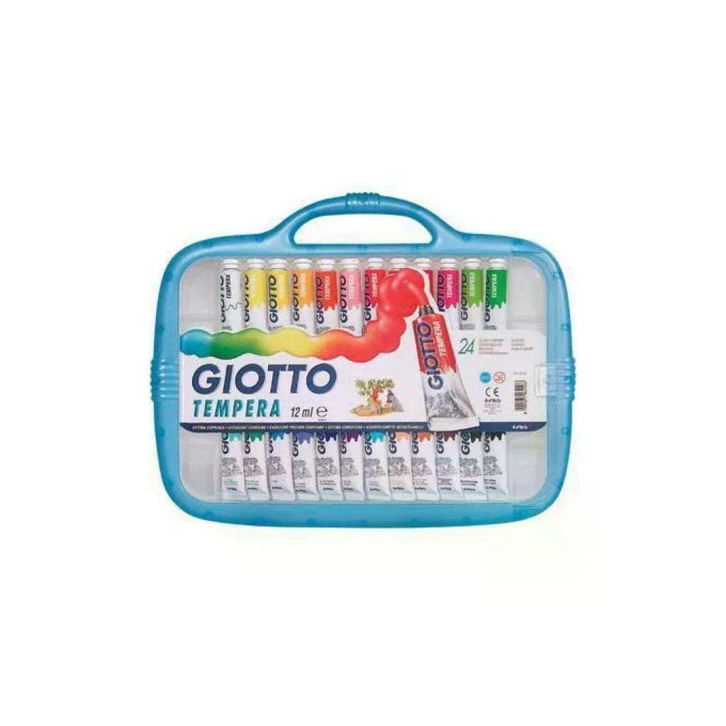 Giotto 305100 Valigetta Tempera Extra Fine, 24 Tubetti da 12 ml con 2 Pennelli e Tavolozza Giotto 305100 Valigetta Tempera Extra Fine, 24 Tubetti da 12 ml con 2 Pennelli e Tavolozza