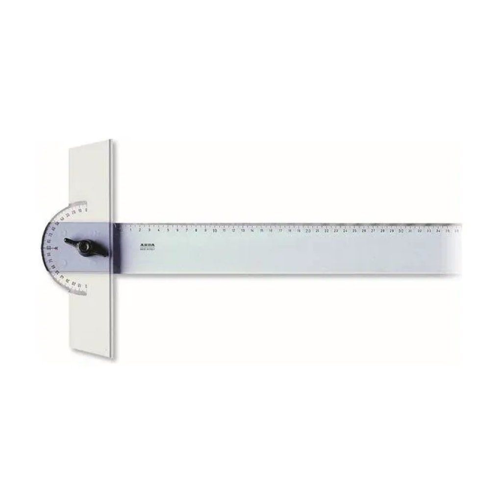 Arda 32160 Riga a T Testa Mobile graduata 180° 60cm disegno tecnico UNI colore Fume' Trasparente