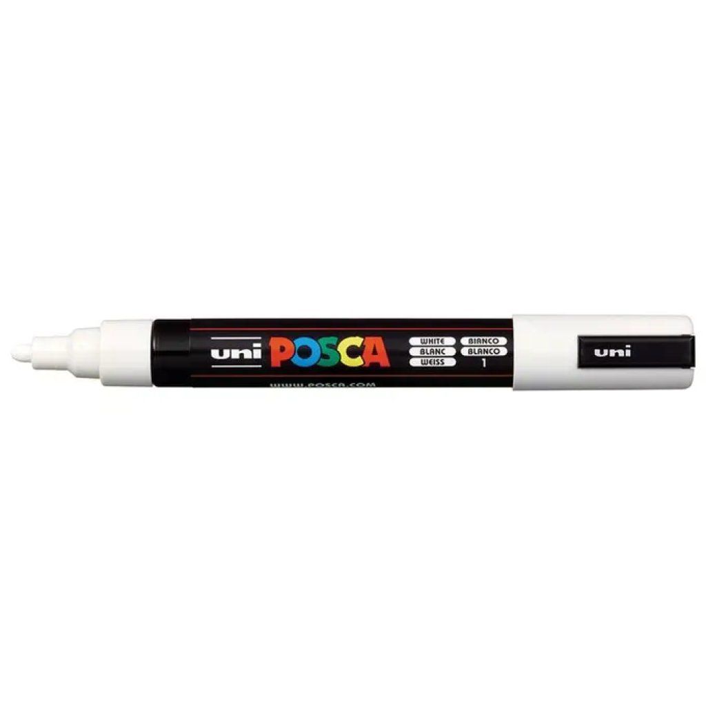 OSAMA Uni-Ball POSCA PC-5M – Confezione da 6 Pennarelli Bianchi